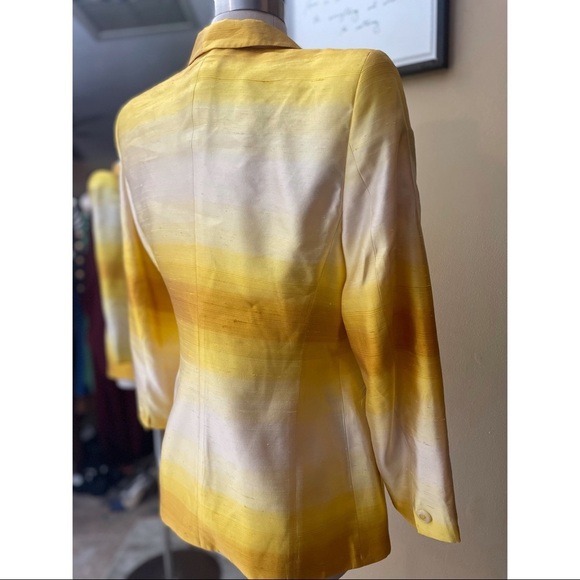 VINTAGE ESCADA OMBRÉ SILK BLAZER SZ38 - Picture 8 of 11